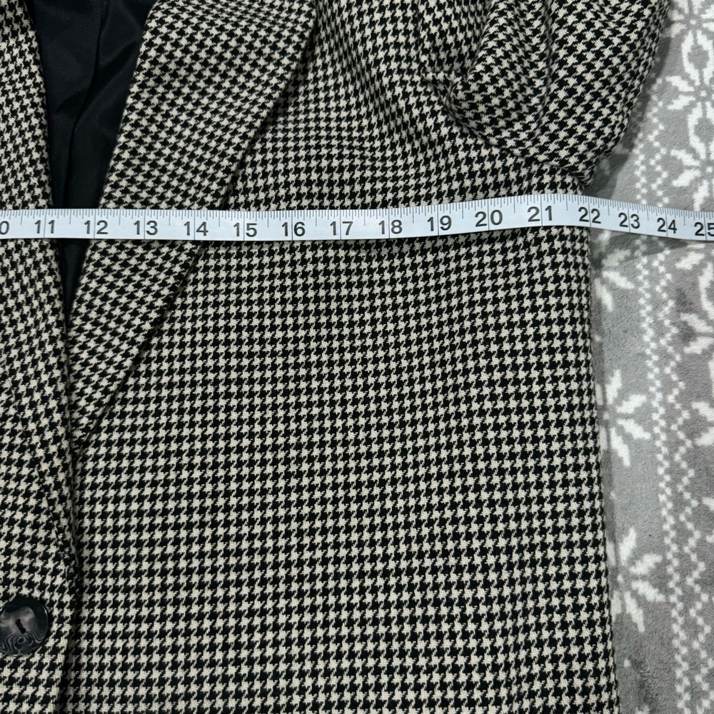 Sag Harbor Wool Blend Houndstooth Print Blazer Velvet Collar Black/White Size 14 - Picture 10 of 10